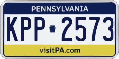 PA license plate KPP2573