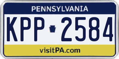 PA license plate KPP2584