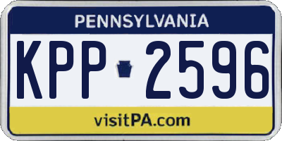 PA license plate KPP2596