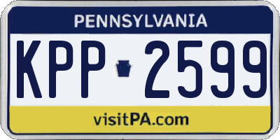 PA license plate KPP2599
