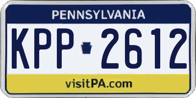 PA license plate KPP2612