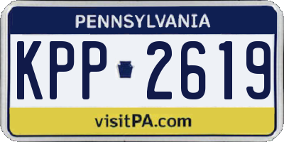 PA license plate KPP2619