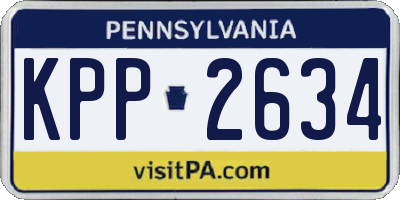 PA license plate KPP2634