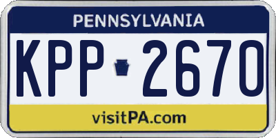 PA license plate KPP2670