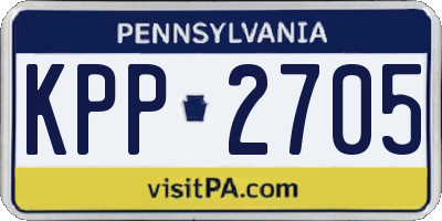 PA license plate KPP2705