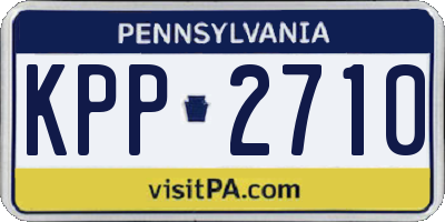 PA license plate KPP2710