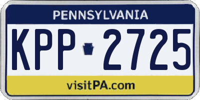 PA license plate KPP2725