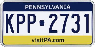 PA license plate KPP2731
