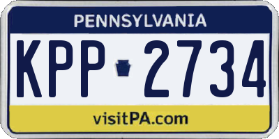 PA license plate KPP2734