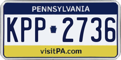 PA license plate KPP2736
