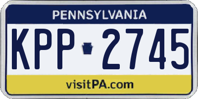 PA license plate KPP2745