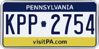 PA license plate KPP2754