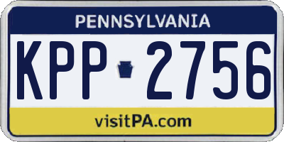 PA license plate KPP2756