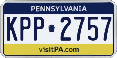 PA license plate KPP2757