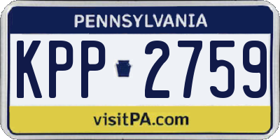 PA license plate KPP2759