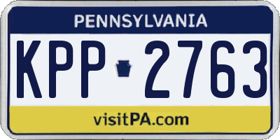 PA license plate KPP2763