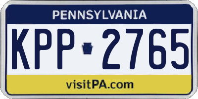 PA license plate KPP2765