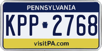PA license plate KPP2768