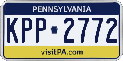 PA license plate KPP2772