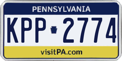 PA license plate KPP2774