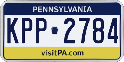 PA license plate KPP2784
