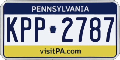 PA license plate KPP2787