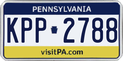 PA license plate KPP2788