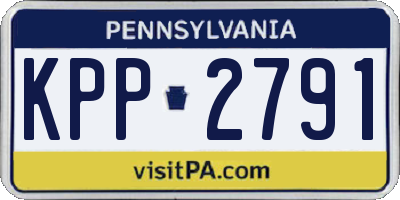 PA license plate KPP2791