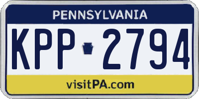 PA license plate KPP2794