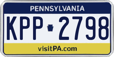 PA license plate KPP2798
