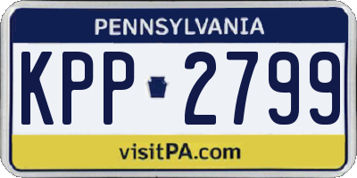 PA license plate KPP2799