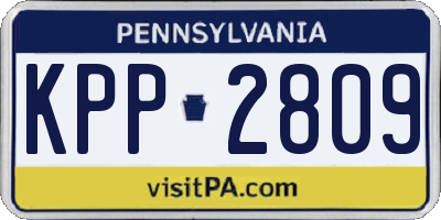 PA license plate KPP2809