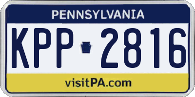 PA license plate KPP2816