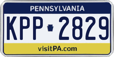 PA license plate KPP2829