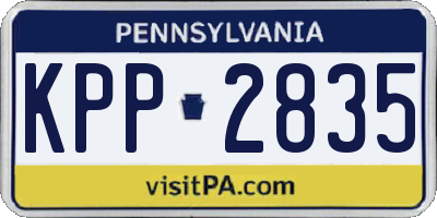 PA license plate KPP2835