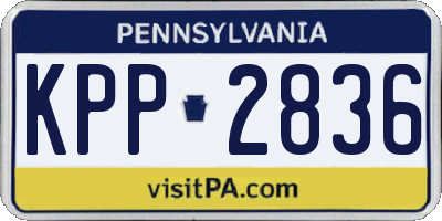 PA license plate KPP2836