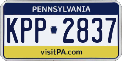 PA license plate KPP2837