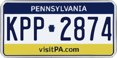 PA license plate KPP2874