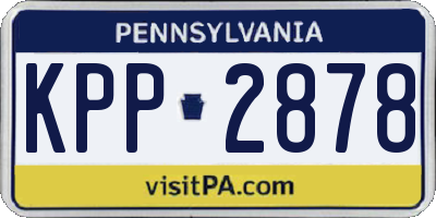 PA license plate KPP2878