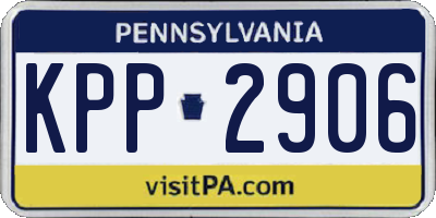 PA license plate KPP2906