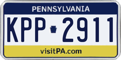PA license plate KPP2911