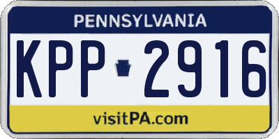 PA license plate KPP2916
