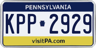 PA license plate KPP2929