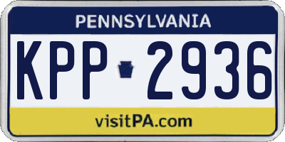 PA license plate KPP2936