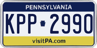 PA license plate KPP2990