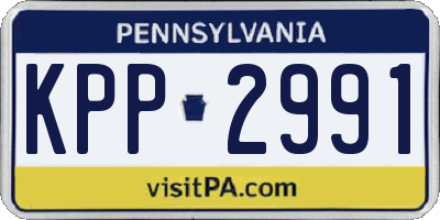 PA license plate KPP2991