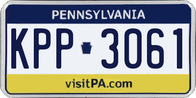PA license plate KPP3061