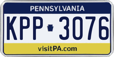 PA license plate KPP3076