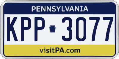 PA license plate KPP3077