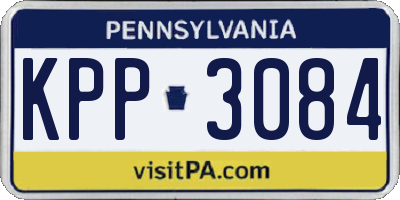 PA license plate KPP3084